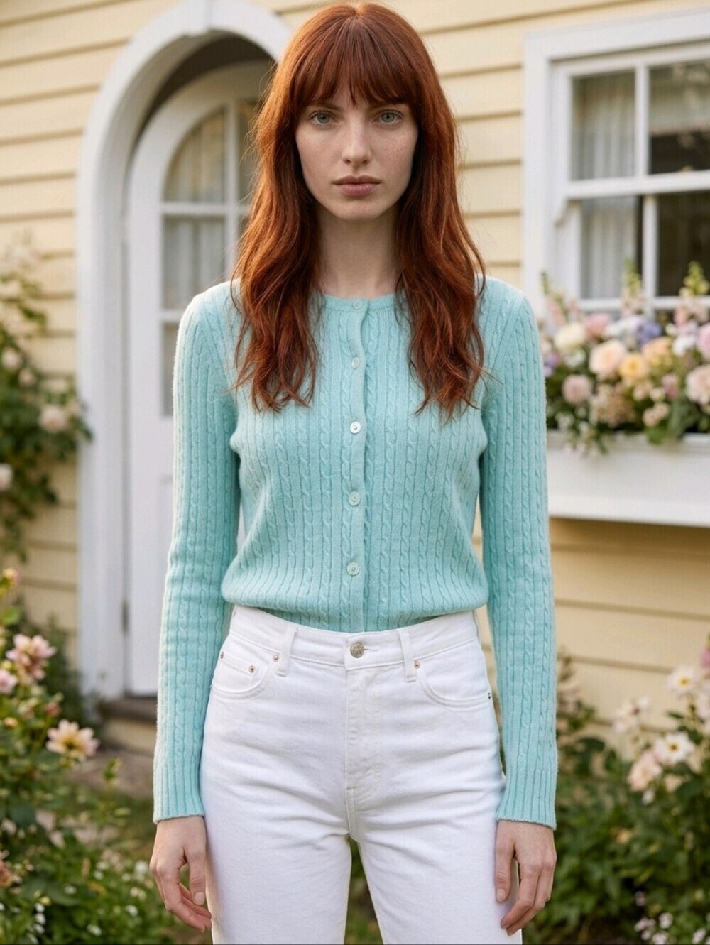 Saks 5th Ave Cashmere Collection Size Large Cable Knit Sweater